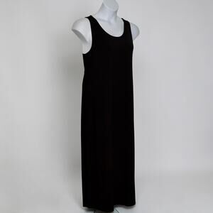 Habitat Black Sleeveless Maxi Dress Sz L Rayon Spandex Jersey Minimalist Travel